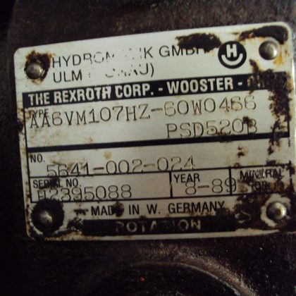 REXROTH CORP. -WOOSTER AA6VM107 H2-60W0466 HIDRÁULICA. MOTOREP